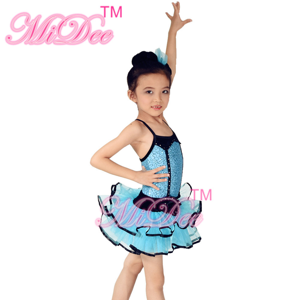 Back Cross Straps Kids Dance Clothes Black Edge Double Layer Skirt For Solo