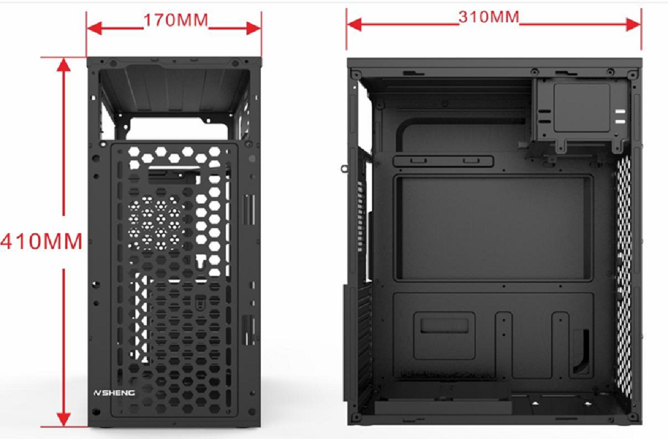Mid-Tower ATX Computer Case with SPCC 0.35mm Construction Supports ATX Micro-ATX Mini-ATX and Features Multiple Cooling Fans