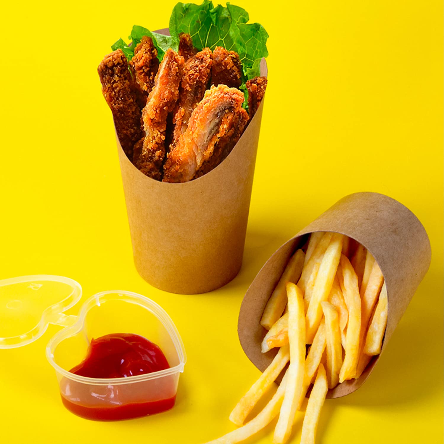 Food Grade Potato Chips Food Packaging Boxes Wholesale Kraft Cardboard Take Away / to Go Boxes French Fry Box for Restaurant/Waffle Box