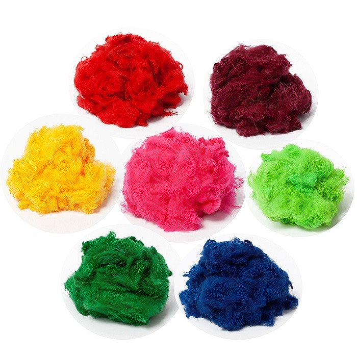 Recycled PSF Polyester Yarn Raw Material 76mm Good Crimp Shaping