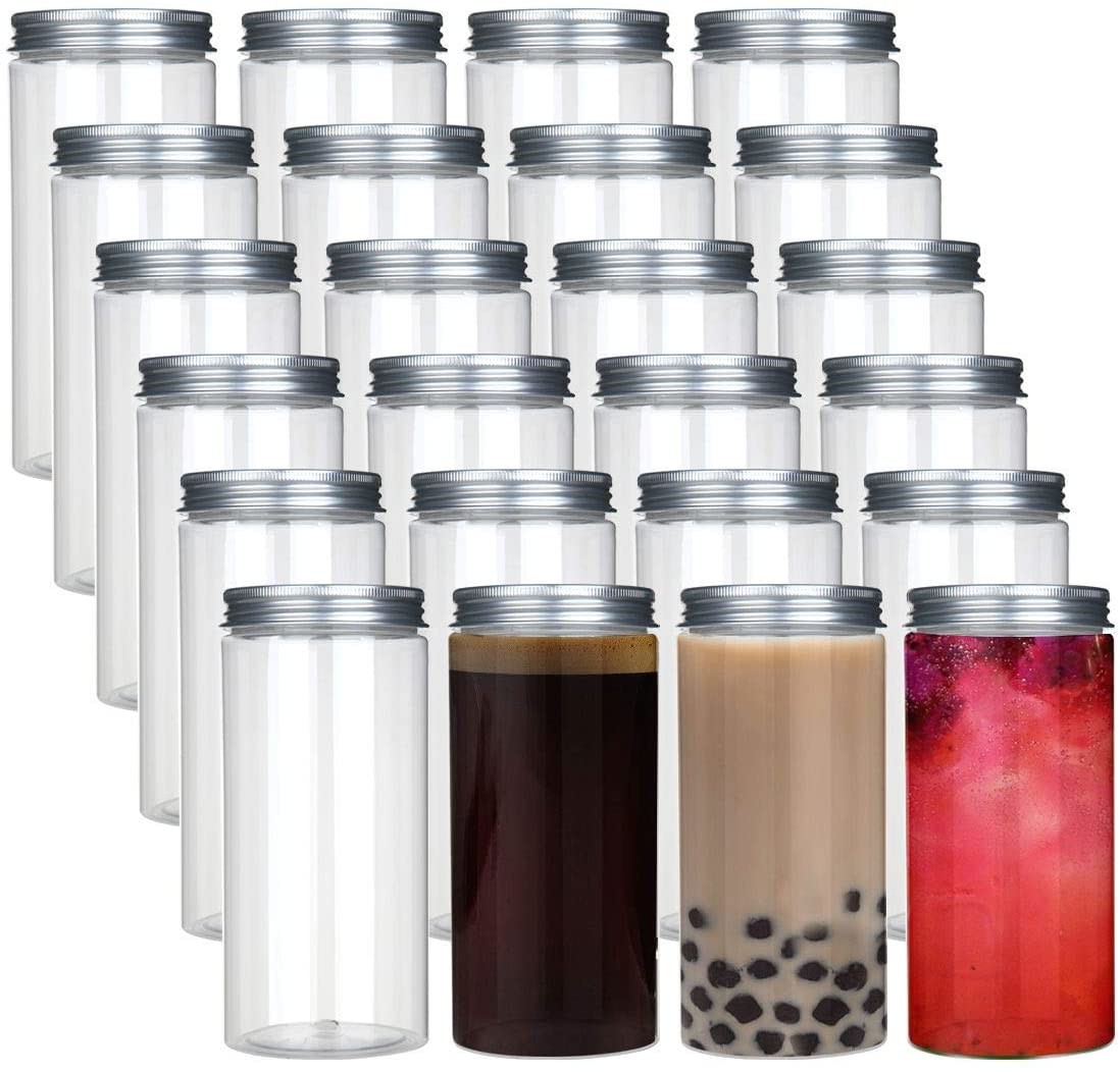 PET Transparent Disposable Beverage Jar With Aluminum Cover