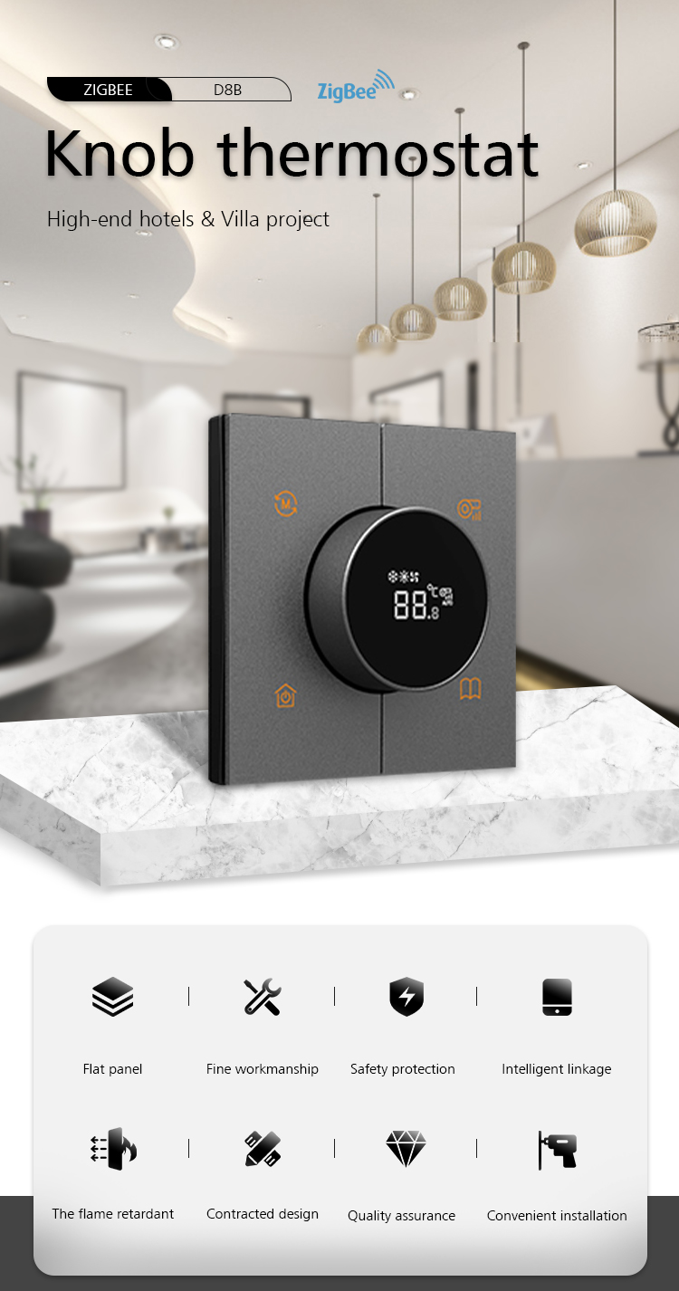 High Voltage 250V Home Smart Thermostat Zigbee 3.0 UK Standard