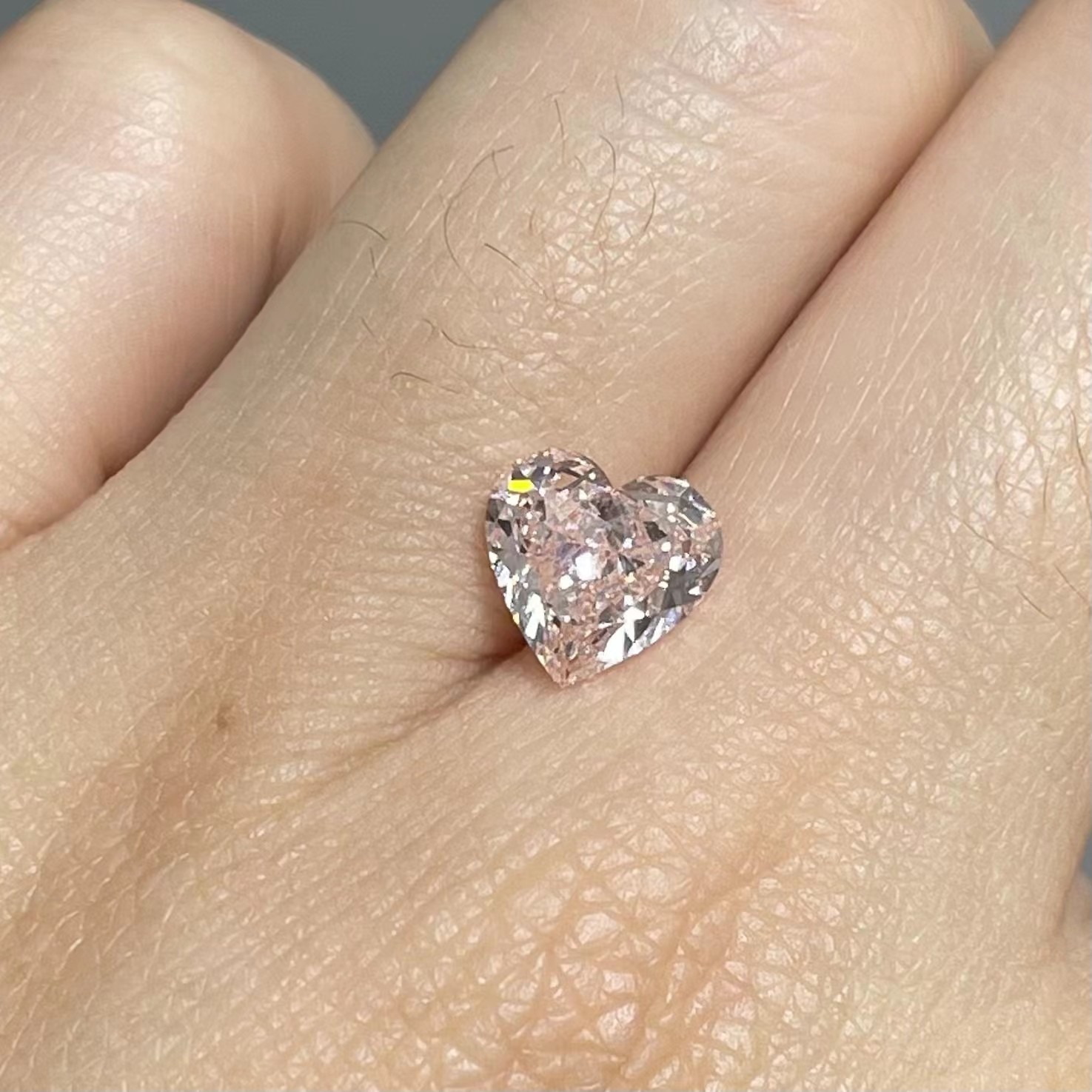 Wholesale Diamonds Synthetic Pink Lab Grown Diamond Heart Shape 1.78ct