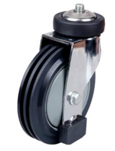 China Shopping Cart Wheels PU Escalator Trolley Caster 4 Inch wholesale