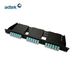 China 19'' 1U 48 Port Fiber Optic Patch Panel Metal Black For LGX Cassettes / Adapter Panels wholesale