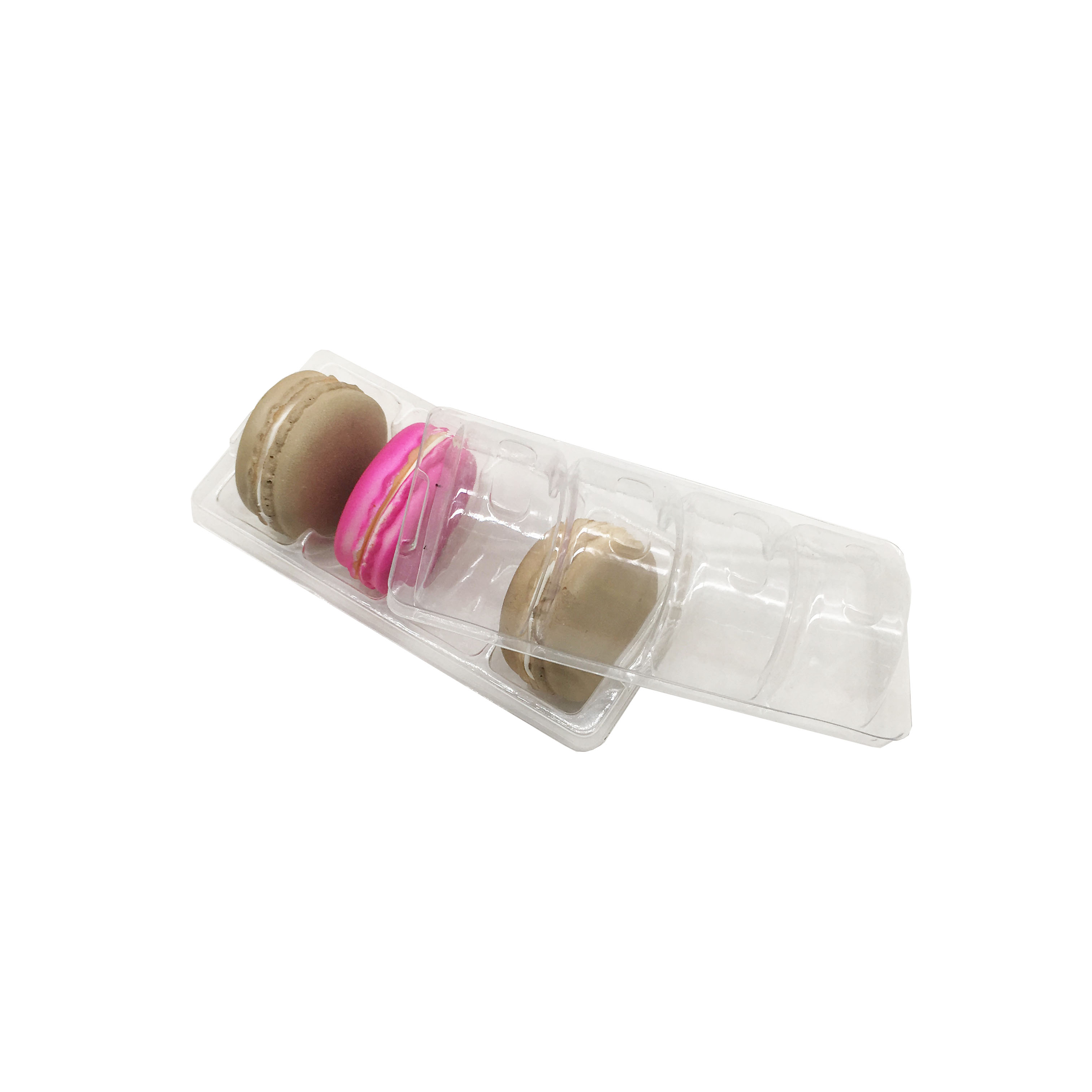 Clear 4pc macaron box PVC/PET macaron tray blister macaron tray macaron packaging