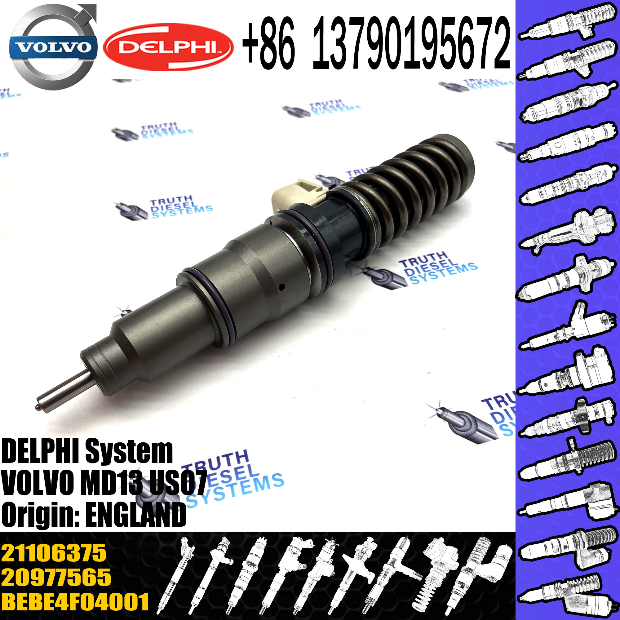 New Diesel Fuel Injector 21246331 85003110 BEBE4F06001 for V olvo MD11 21106375 21246331 21244717