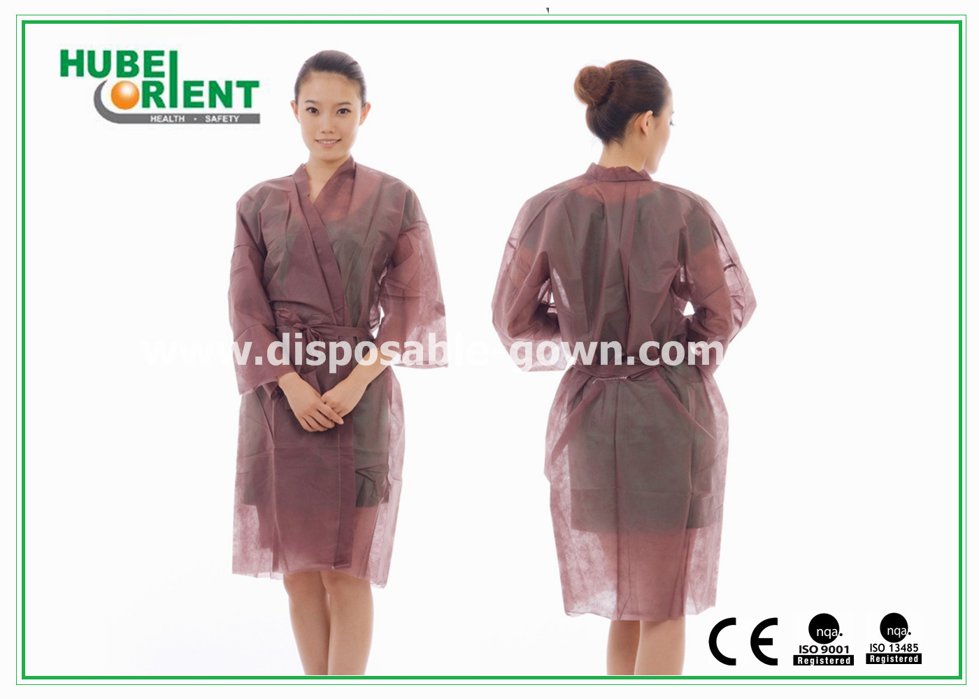 Breathable Soft Nonwoven Polypropylene Disposable Bathrobe for Spa Sauna