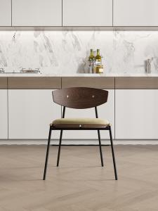 China Fireproof Ultra Modern Dining Chairs Wooden Back In Family Living Room wholesale
