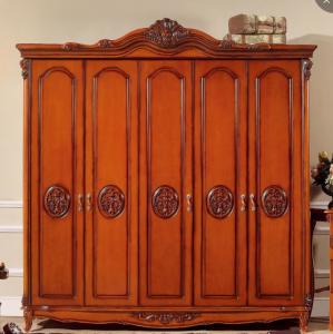China 5 Door Antique Classic Furniture Wardrobe Bedroom wholesale