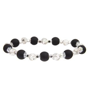 China Flower Shape Space Beads Bracelets Customized With Shine Silver Ball wholesale