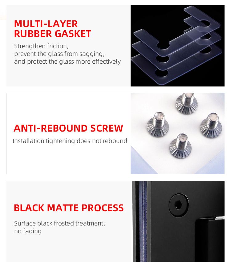 Bathroom Stainless Steel Glass Door Clip Hinge for 5-8mm Fixed Glass in Shower Room