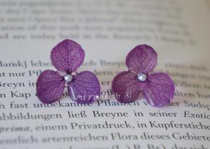 China Forever Love Hand-Made Craft Real Flowers Dry Hydrangea Cheap Silver Stud Earrings For Women wholesale