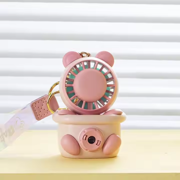 Mini Dynamic Projection Toys Keychain Camera Fan Portable Toy Key Rings