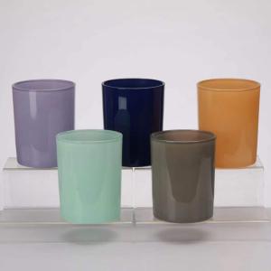 China Machine Made Spray Tumbler Glass Jar Candle Holders Hurricane Glass Candle Cup wholesale