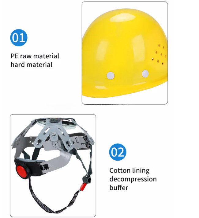 357g Yellow ABS Round Safety Bump Cap Head Bump Protection For Construction​ 64cm