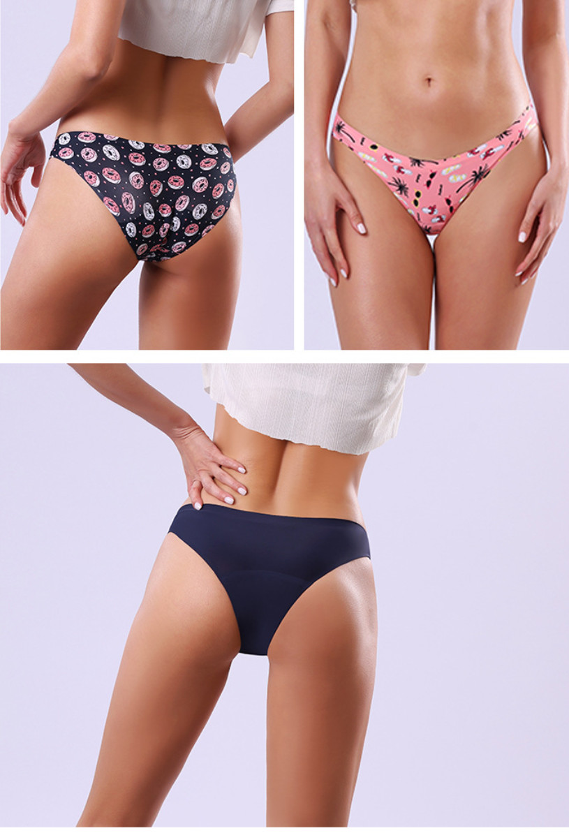Ladies Teen Period Panties Reusable Teenager Underpants Super Stretchy Seamless Bikini 4 Layers