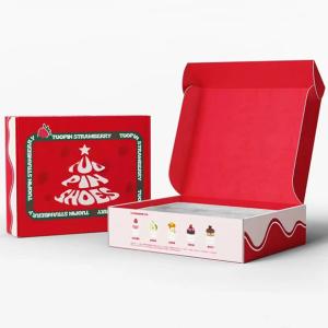 China Custom logo Folding Cardboard Corrugated Mailing Box Holiday Gift Cosmetic Packaging Shipping Box Colorful Decoration Embossed wholesale