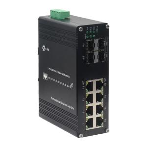 China Industrial 8-Port 10/100/1000T + 4-Port 1000X SFP Ethernet Switch wholesale