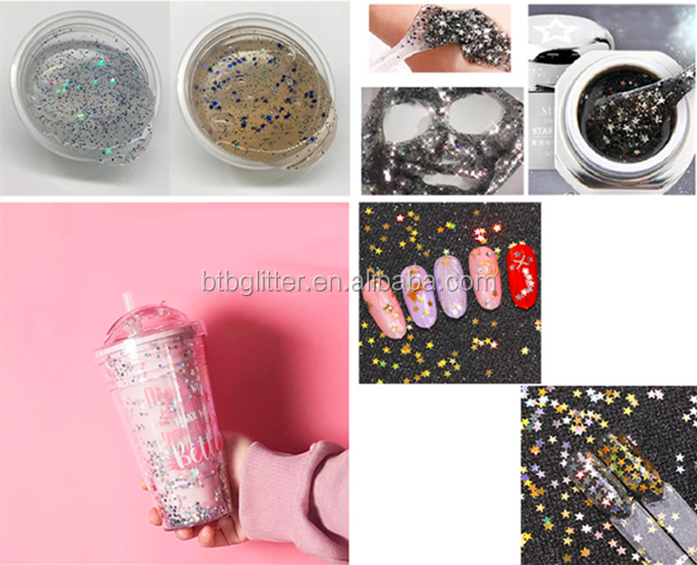 Versatile Open Star Nail Glitter Hollow Star Shape for Toys and Gift Craft Projects