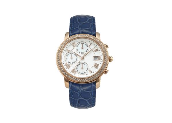 White Dial Ladies Leather Strap Watches , Stainless Steel Crown Ladies Dress