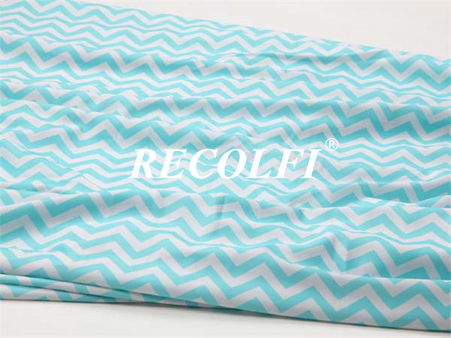 Printing Ocean Retro Polyester Knit Fabric Seamless Glossy Soft Feel