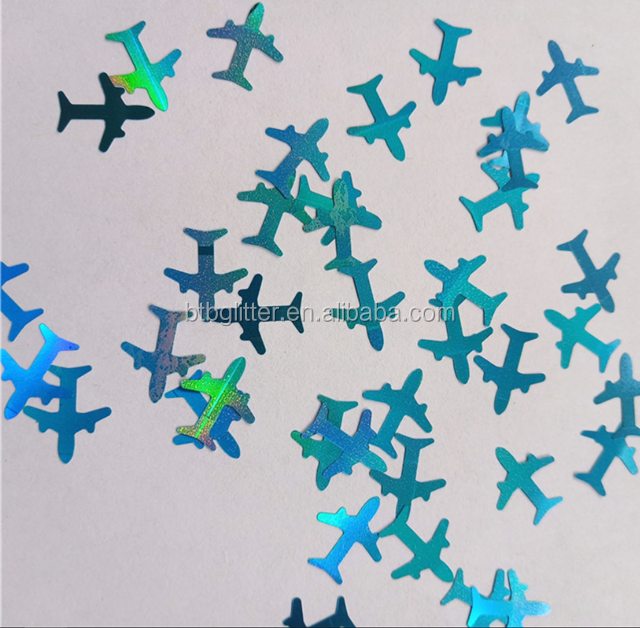 Professional Other Holiday Supplies 2025 Shaped Airplane Glitter Shape Plane with 3D Aircraft Shaped Glitter Airplane