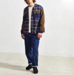 100% Cotton Mens Fashion Casual Shirts Full Sleeve With Blocked Hooded