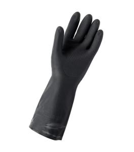 China 33Cm Neoprene Gloves Chemical Resistance Anti Leakage Black Neoprene Gloves wholesale