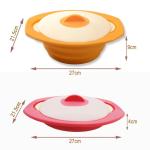 1600ml Double Color Lids Collapsible Silicone Steamer Microwave Safe