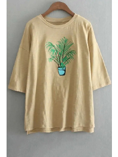 China Manufacturer Women Embroidered Crew Neck T Shirt For Girl