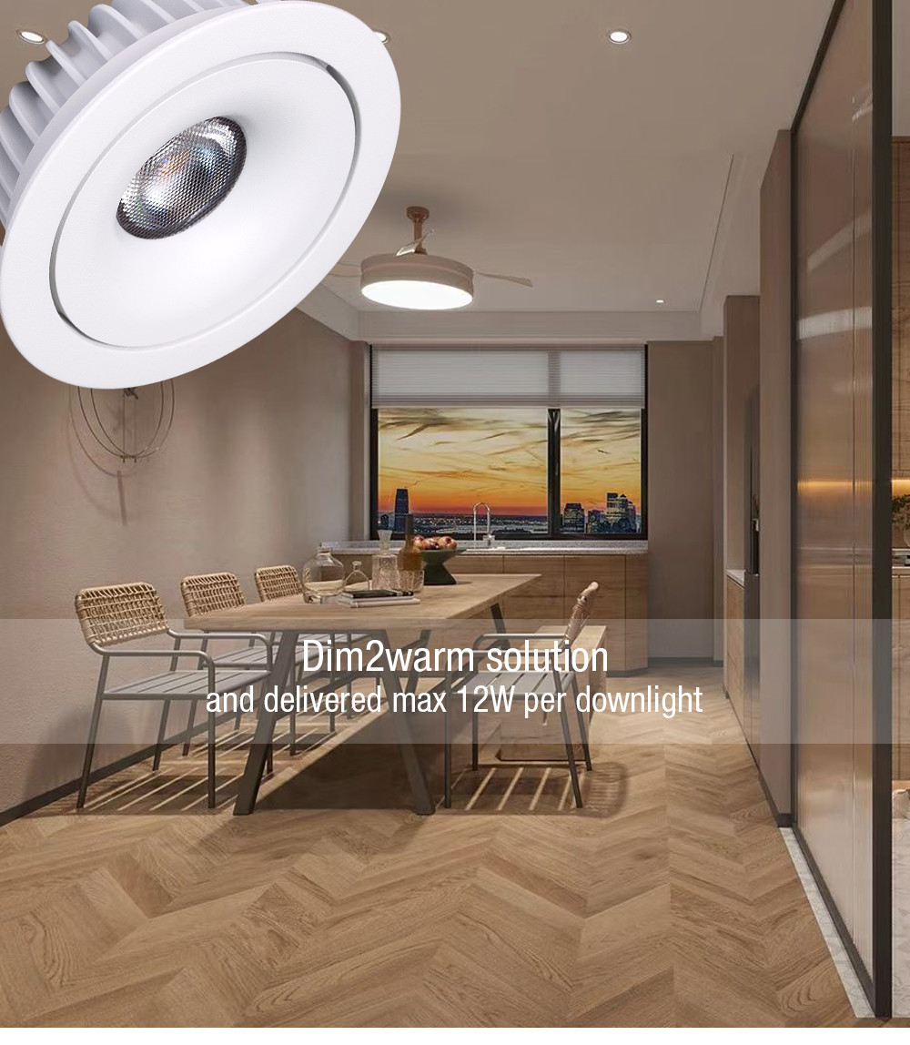 95Ra Warm White Tilt LED Recessed Downlights Multiscene 11W Flicker Free