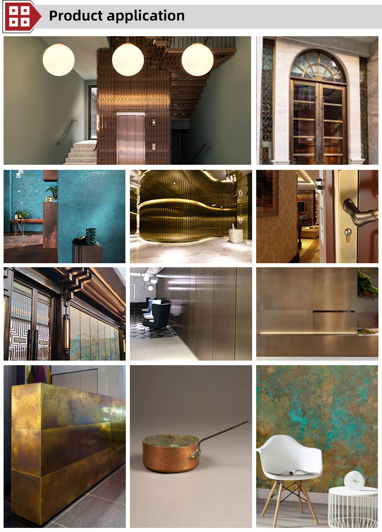 Custom Texture Antique Copper/Brass/Bronze Retro Art Design Antique Stainless Steel Sheet
