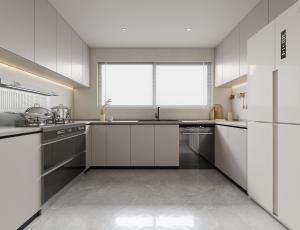 China Laminate Custom Wood Modern White Shaker Kitchen Cabinet Modern Luxury wholesale