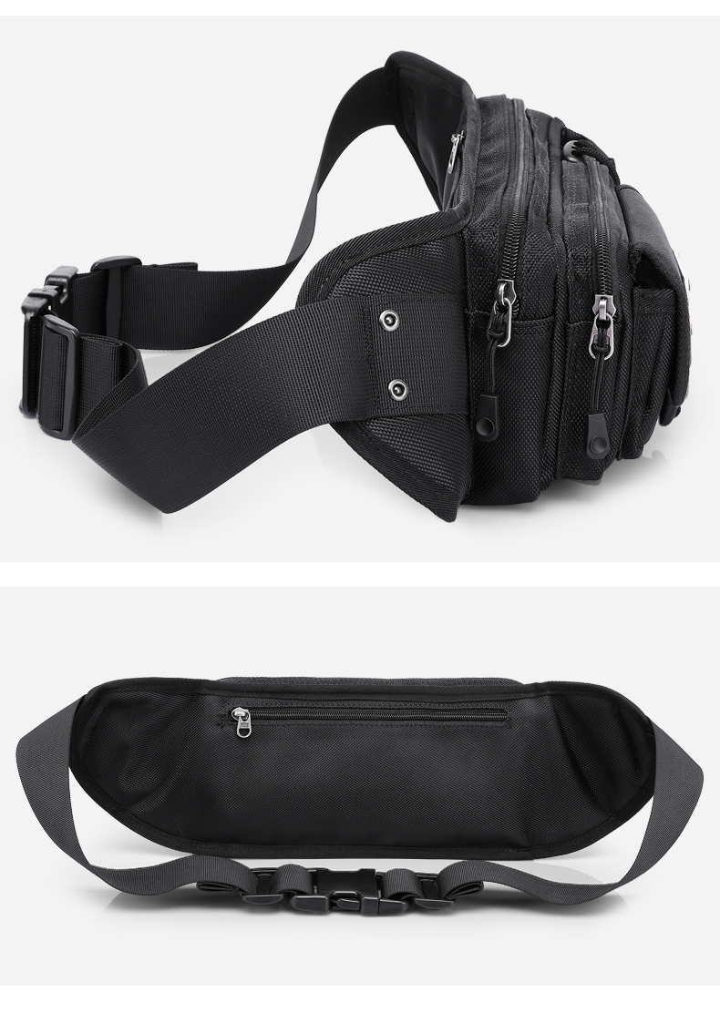 Leisure Style Men'S Outdoor Waterproof Waist Bag Length 27cm Lightweight