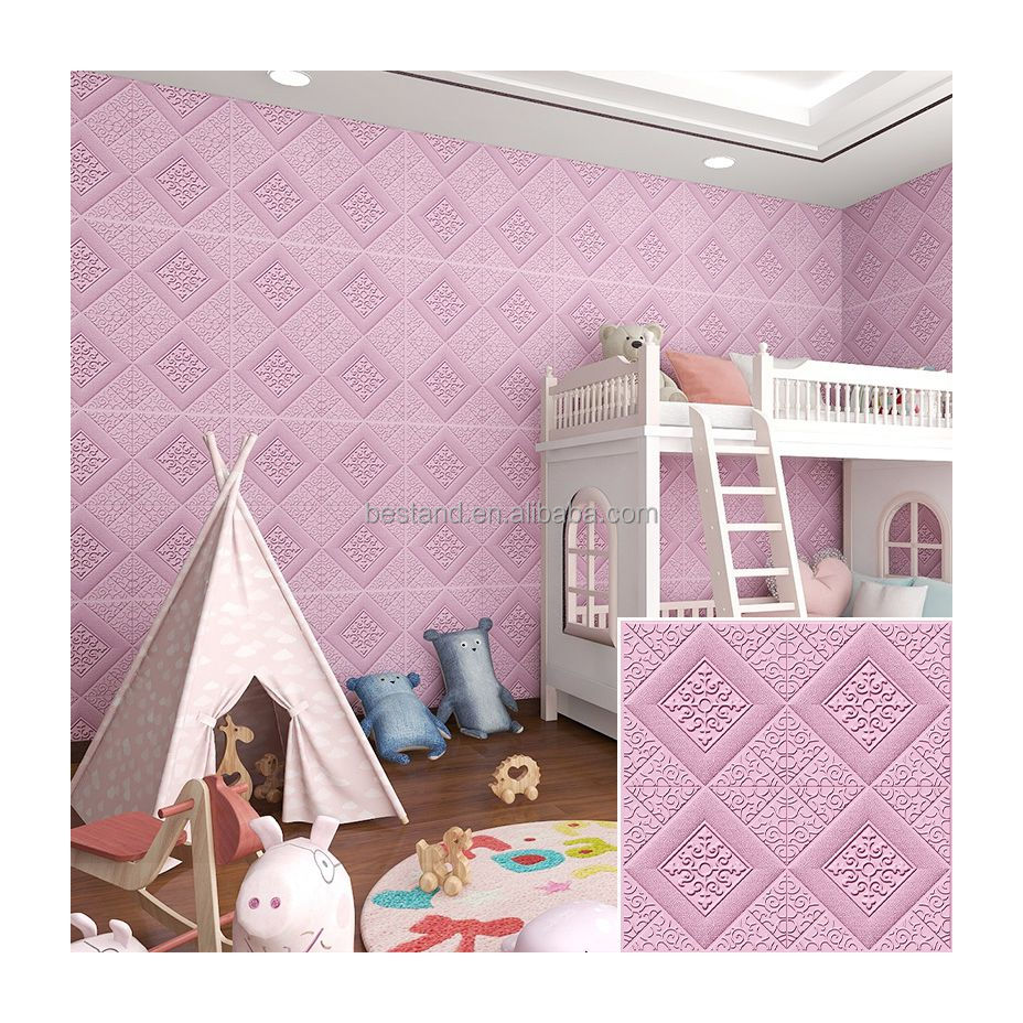 Nursery Room And Bathroom Wall Stickers 3D Foam 70x70 PE Foam Wallpaper