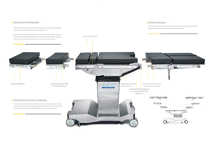 Electric Operating Table Four Direction Sliding Photography Bed For C-arm X-ray Machine