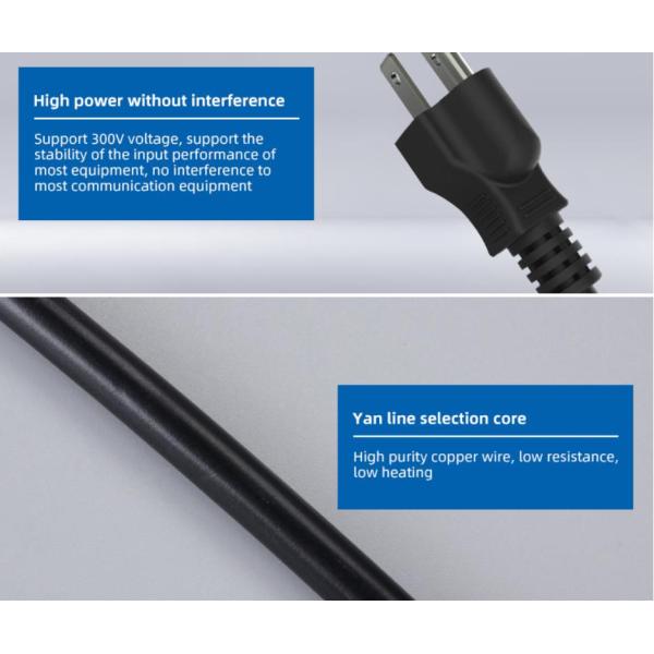 IEC US Power Cords Waterproof 250V 3 Pin Computer Ac Power Cable