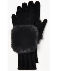China Top Faux Fur Knitted Gloves With Fingers 4 Cashmere 20 Lambswool 20 Cotton 33 Viscose 23 Nylon Material wholesale