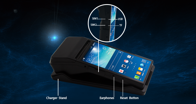 Android 6.0 POS Machine with 7 Inch HD IPS Screen and Built-in Thermal Receipt Printer