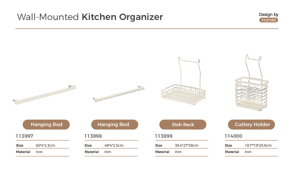 Spice Rack Hanging Kitchen Storage Rack In White Wall Mounted Type For Organized And Tidy Kitchen