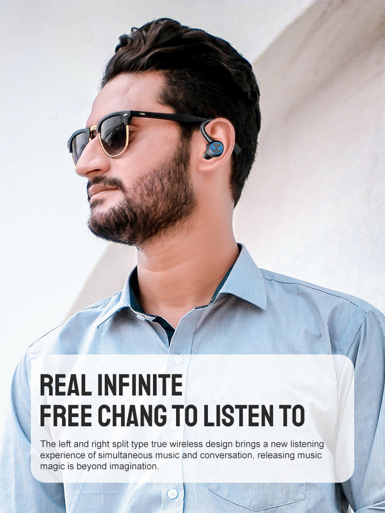 HIFI Lossless Sound Wireless Waterproof Earbuds With Ear Hooks 10mm Speaker
