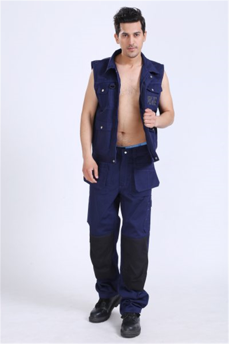 Outdoor YKK Zip Mens Work Uniforms 245g Work Vest Jacket With Flaps