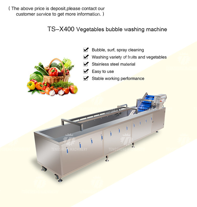 340KG Multi-functional vegetable washing machine large vegetable washing machine continuous type