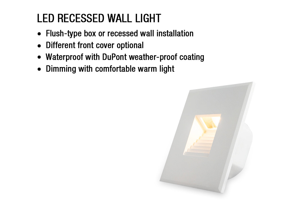 IP54 3W Concrete Recessed LED Wall Light Waterproof For Retail Shop