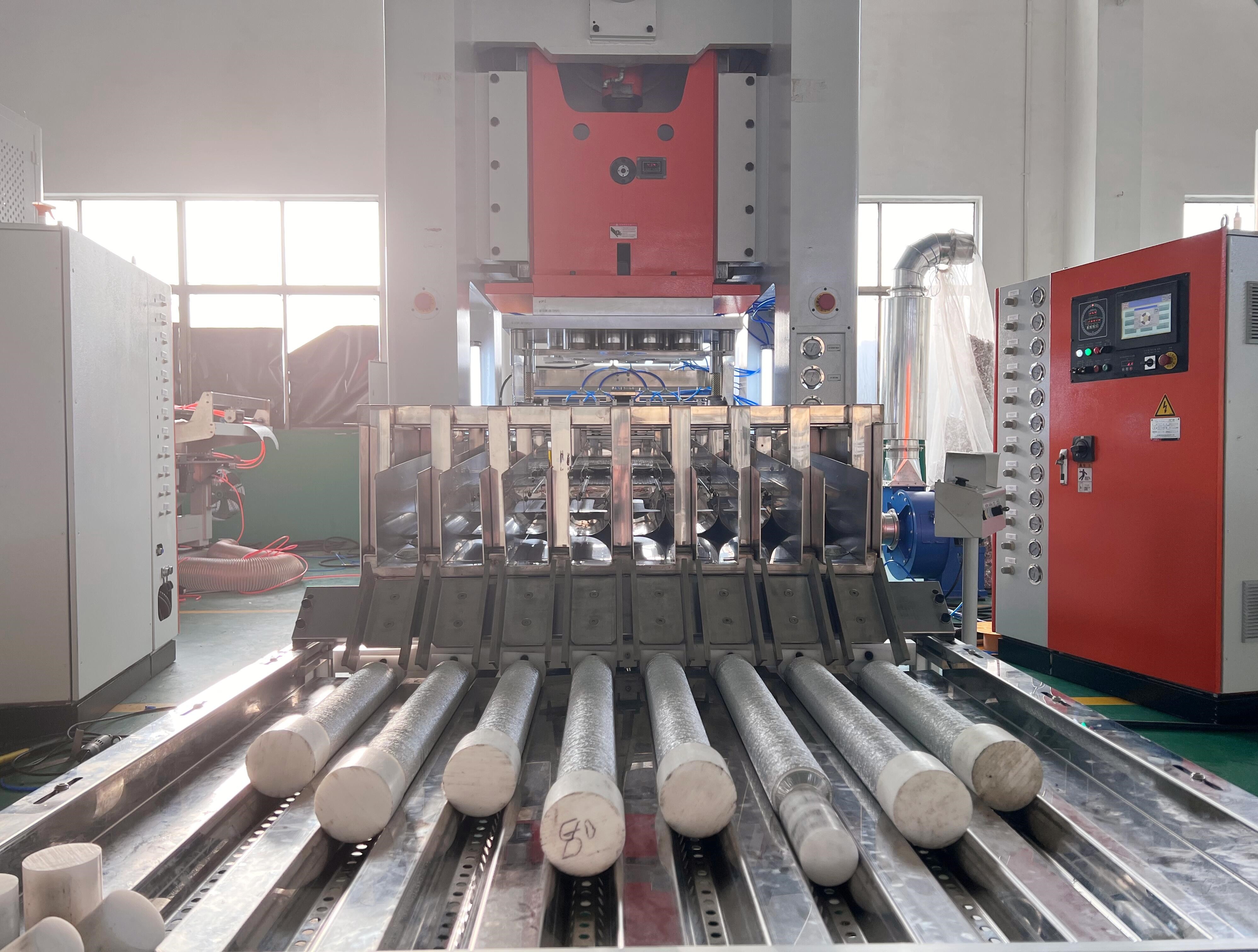 3-6 Cavities Aluminium Foil Container Cake Tart Collection Production Line With Adjustable Speed