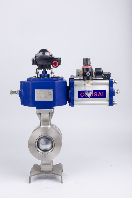 Double Acting Pneumatic Actuator Segment Ball Valve for Beverage Food Manufacturing