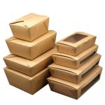 Window Kraft Paper Fruit Salad Fast Food Takeaway Lunch Box Recyclable
