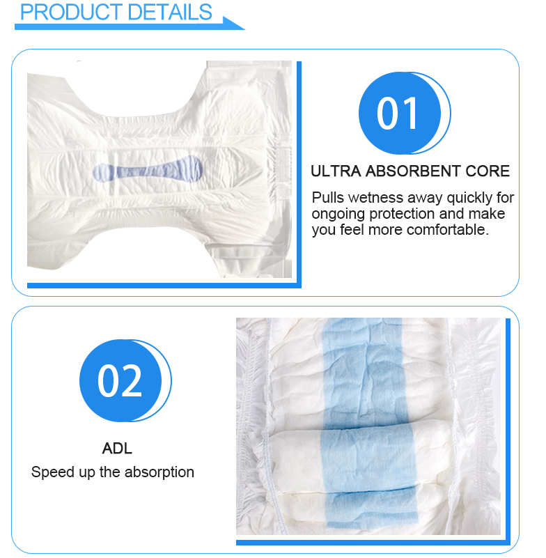 Non Woven Fabric Super Absorbent Large Size Adult Pull Up Diaper For Old Man Woman And Baby