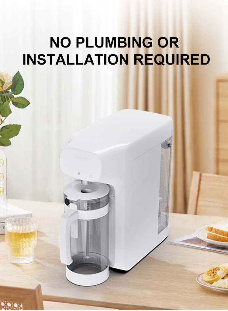White Reverse Osmosis Countertop Ro Water Purifier With Removable Kettle